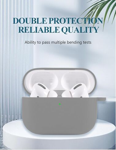 حافظة لأجهزة AirPods 4 (الجيل الرابع) سماعات أذن لاسلكية إصدار 2024، غطاء صلب مقاوم للخدش وقابل للحمل من السيليكون الناعم مع مجموعة أدوات تنظيف وحلقة تسلق وحبل قصير، رمادي in Kuwait