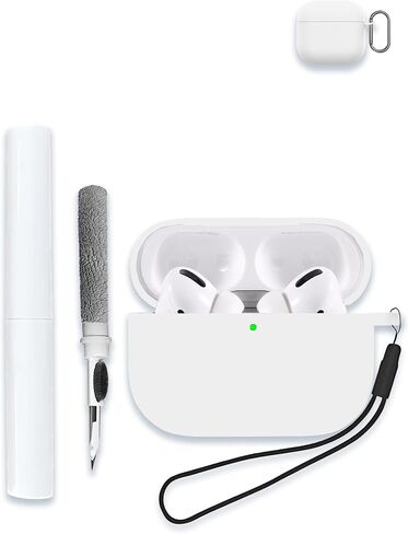 حافظة لأجهزة AirPods 4 (الجيل الرابع) سماعات أذن لاسلكية إصدار 2024، غطاء صلب مقاوم للخدش وقابل للحمل من السيليكون الناعم مع مجموعة أدوات تنظيف وحلقة تسلق وحبل قصير، رمادي in Kuwait