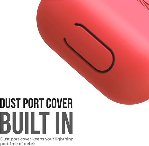 KeyBudz AirPods 2 & 1 Case [Front LED Visible] Protective Silicone Cover and Skin Compatible with Apple AirPods (Without Carabiner, Lava Red) in Saudi Arabia
