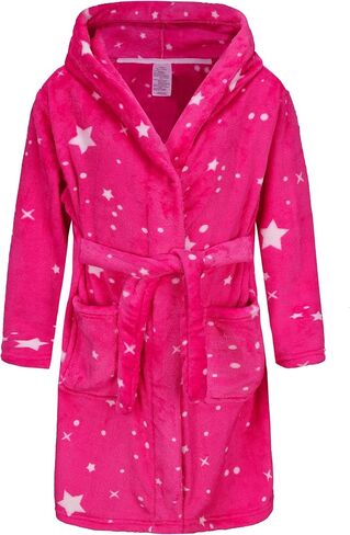 BTPEIHTD Kids Hooded Bathrobe Girls Soft Plush Hooded Flannel Pajamas Sleepwear Boys Spa Robe in Kuwait