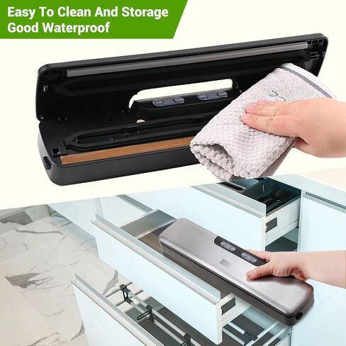 Vacuum Sealer Machine for Food Saver, Dry/Moist Modes with Automatic Air Sealing System,Stainless Steel ,Compact Design with 15 Vacuum Seal Bags & 1 Air Suction Hose, Silver in Saudi Arabia