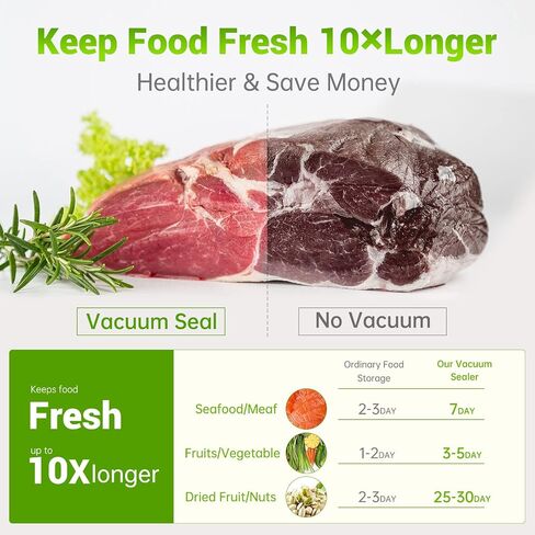Vacuum Sealer Machine for Food Saver, Dry/Moist Modes with Automatic Air Sealing System,Stainless Steel ,Compact Design with 15 Vacuum Seal Bags & 1 Air Suction Hose, Silver in Saudi Arabia