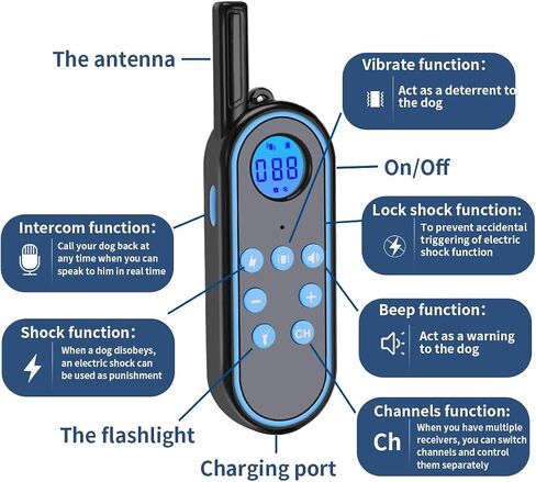 voice intercom Dog Training Colla Shock Collar for Dogs Rechargeable Dog with Remote for Small, Medium & Large Dogs voice intercom Dog Training Collar （1for1） in Saudi Arabia