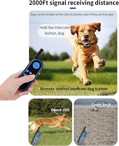 voice intercom Dog Training Colla Shock Collar for Dogs Rechargeable Dog with Remote for Small, Medium & Large Dogs voice intercom Dog Training Collar （1for1） in Saudi Arabia