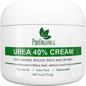 PurOrganica Urea 40% Foot Cream - Pack of 2 – Limited Edition - Best Callus Remover - Moisturizes and Rehydrates Feet, Knees & Elbows - For Thick, Cracked, Rough, Dead & Dry Skin