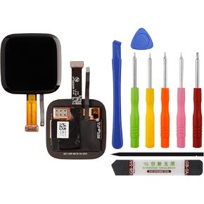 [with NFC] Duotipa New LCD Display Touch Screen Digitizer Assembly Replacement for Fitbit Versa 2 FB507 with Technical Repair Tools Kit-Black.