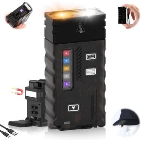 LED Small Powerful EDC Flashlight with 365nm UV Light,13 Mode,USB C Rechargeable 1000 LM Mini Pocket Keychain Flash Light with Clip,IP67,Magnetic,Lanyard,Buzzer,Arc Lighter for Camping Hiking Gear