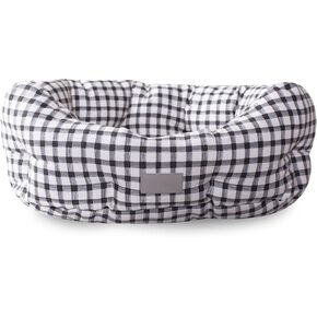 Fringe Studio Cat Bird Daisy Lite Peach Small Circle Pet Bed 18"- Poly Filled with Faux Fur Interior - Machine Washable