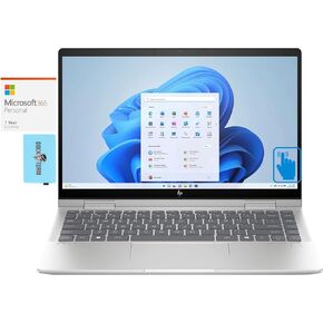 HP Envy x360 Home & Business 2-in-1 Laptop (Intel Core 7 150U 10-Core, 16GB RAM, 2TB PCIe SSD, Intel Graphics, 14.0" 60 Hz Touch Win 11 Pro) with MS 365 Personal, Dockztorm Hub