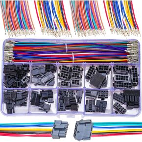 JTSNERU Molex Micro Fit 3.0 Male Female Extension Connector Kit with 22AWG Premium Pre-Crimped Cables, Dual Row 1P 2P 3P 4P 5P 6P Connector with Length of 160mm Wire (JTS-3.0-Dual)