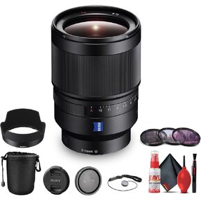 Sony Distagon T FE 35mm f/1.4 ZA Standard Lens for Mirrorless Cameras (SEL35F14Z) + Filter Kit + Lens Pouch + Cap Keeper + Cleaning Kit (Renewed)