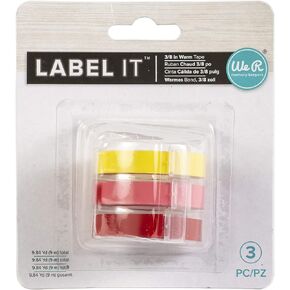 We R Memory Keepers 0633356600602 Label Tape Evolution-3/8 Inch-Warm (3 Piece)