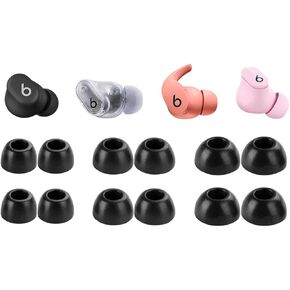 Memory Foam Tips for Beats Solo Buds Replacement Comfortable Eartips Earbuds Compatible with Beats Fit Pro/Studio Buds/Studio Buds + Black L/M/S 6 Pairs