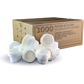 canFly 1000 Unbleached Disposable K-CUP Paper filters for Keurig single cup coffer filters compatible with Ekobrew, EZ-Cup and other Reusable K-CUP Filters (1000)