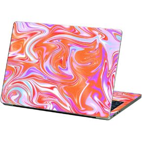 MightySkins Glossy Glitter Skin Compatible with Apple MacBook Air 13.6" M2 (2022) - Orange Swirl | Protective, Durable High-Gloss Glitter Finish | Easy to Apply and Change Styles | Made in The USA
