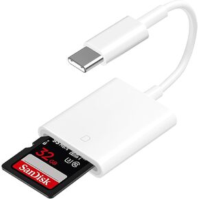 USB C SD Memory Card Reader [Apple MFi Certified] Type C to SD Card Adapter for iPhone 15 USB C Camera Adapter Trail Camera Viewer for iPhone 16 15 iPad MacBook Air/Pro Galaxy, Plug and Play