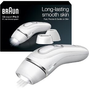Braun IPL Long-lasting Hair Removal System for Women and Men, NEW Silk Expert Pro 3 PL3221, Head-to-toe Usage, for Body & Face, Alternative to Salon Laser Hair Removal, With 3 Extra Caps