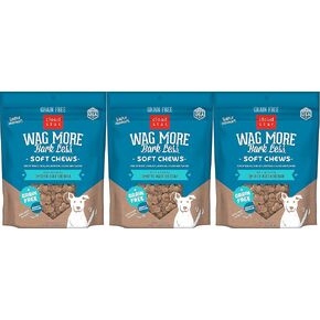 Cloud Star 3 Pack of Wag More Bark Less Soft Chews Dog Treats, 5 Ounces Each, with Smooth Aged Cheddar