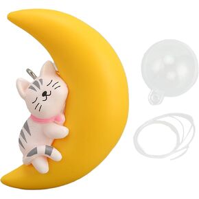 Floating Aquarium Decorations, Moon Safe Exquisite Cute Moon Animals Decor, Aquarium Decor Accessories for Small Floating Betta Fish Toys(Cat)