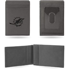 Rico Industries NFL Football Kansas City Chiefs Gray Laser Engraved Front Pocket Wallet