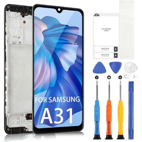 Screen Replacement with Frame for Samsung Galaxy A31 A135 for SM-A315F SM-A315F/DS SM-A315G/DS LCD Display Touch Digitizer Black (Not for A31 OLED Version)