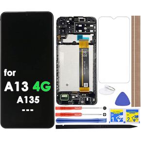 LCD Screen Replacement Touch Digitizer Display Assembly with Frame for Samsung Galaxy A13 4G A13 LTE A13 Lite A135F A135M A135U 6.6""