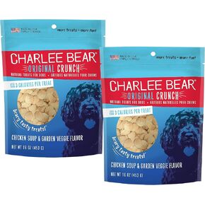 Charlee Bear Dog Treats Chicken Soup & Garden Veggie Flavor (3 Pack) 16 oz Each