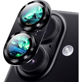 Korecase Camera Lens Protector for iPhone 16 /iPhone 16 Plus 9H Tempered Glass Camera Film Cover, Strong Adhesion, Metal Anti-Scratch Rear Camera Lens Cover Teal