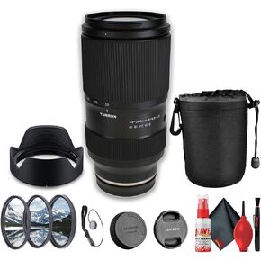 Tamron 50-300mm f/4.5-6.3 Di III VC VXD Lens for (Sony E) Mirrorless Cameras (AFA069S700) + Filter Kit + Lens Pouch + Cap Keeper + Cleaning Kit