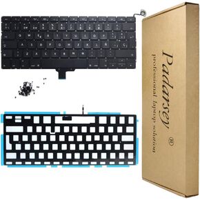 Padarsey Replacement Backlit Backlight Keyboard with 80 PCE Screws Spanish ESPAÑOL Spanish Teclado Compatible for MacBook Pro Unibody 13-inch A1278 2008-2015 Year