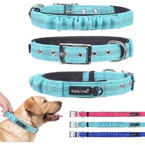 KOOLTAIL Tactical Dog Collar with Handle-Heavy Duty Dog Collar for Military Training, Soft Padded Thick Wide Reflective Dog Collar with Adjustable Metal Buckle for Medium to Extra Large Dogs Pink S