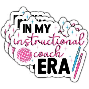 (3Pcs) in My Instructional Coach Era Sticker Funny Teacher Quote Decals Waterproof Vinyl Stickers for Books Laptops Phone Water Bottles Tumbler Cup Kindle 3 Inch