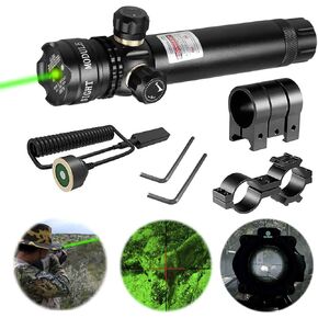 532nm Tactical Green Laser Sight Hunting Rifle Dot Scope with On/Off Swith Picatinny/Weaver Mounts + Barrel Mount
