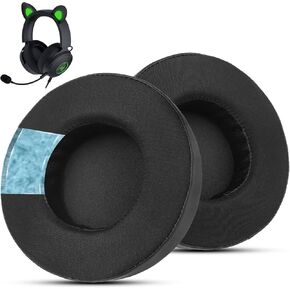 Cooling Gel Ear Pads for Razer Kraken V2 Only – Noise-Isolating, Durable & Comfortable Protein Leather & Cloth Material – Easy Installation (Round)