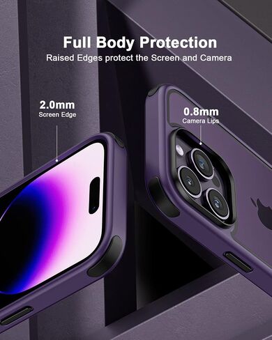 متوافق مع حافظة iPhone 14 Pro Max، مع مصدات واقية متعددة الألوان مقاومة للصدمات، وظهر شفاف كريستالي لا يصفر وظهر صلب من البولي كربونات مضاد للخدش وغطاء إطاري من السيليكون الناعم من مادة TPU - أسود/أحمر in Saudi Arabia