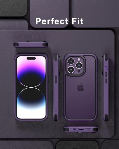 متوافق مع حافظة iPhone 14 Pro Max، مع مصدات واقية متعددة الألوان مقاومة للصدمات، وظهر شفاف كريستالي لا يصفر وظهر صلب من البولي كربونات مضاد للخدش وغطاء إطاري من السيليكون الناعم من مادة TPU - أسود/أحمر in Saudi Arabia