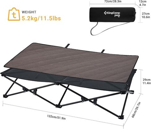 سرير كلب KINGCAMP ثابت قابل للطي ومبرد ومرتفع للكلاب، سرير كلب مرتفع قابل للغسل، سرير كلب قابل للغسل، قابل للغسل، سفر، تخييم، سرير كلب في الهواء الطلق، 3 مقاسات صغيرة ومتوسطة وكبيرة in Saudi Arabia