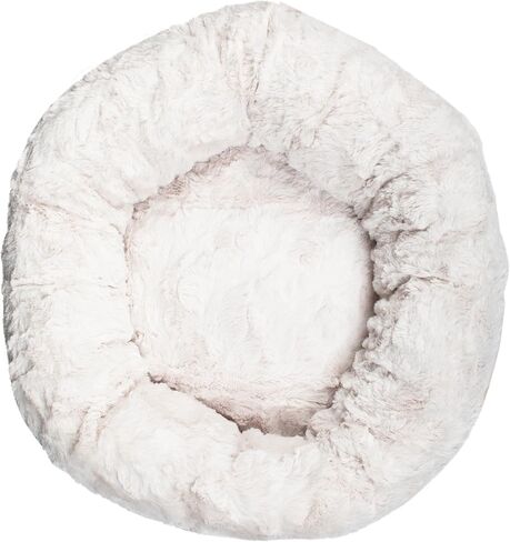 Fringe Studio Cat Bird Daisy Lite Peach Small Circle Pet Bed 18"- Poly Filled with Faux Fur Interior - Machine Washable in Kuwait
