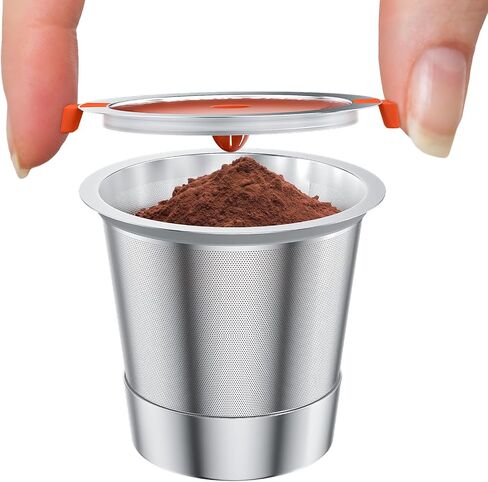 أكواب Nessus K قابلة لإعادة الاستخدام من أجل Keurig، مقابض مقاومة للحرارة لأكواب K من الفولاذ المقاوم للصدأ، أوعية قهوة قابلة لإعادة الاستخدام متوافقة مع ماكينة القهوة Keurig 1.0 (عبوتان) in Saudi Arabia