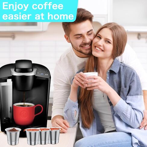 أكواب Nessus K قابلة لإعادة الاستخدام من أجل Keurig، مقابض مقاومة للحرارة لأكواب K من الفولاذ المقاوم للصدأ، أوعية قهوة قابلة لإعادة الاستخدام متوافقة مع ماكينة القهوة Keurig 1.0 (عبوتان) in Saudi Arabia