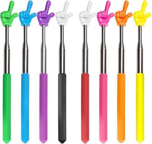 8 Pieces Telescopic Finger Pointer Stick, Teacher Pointer Stick for Classroom, Retractable Teaching Aids, Hand Reading Pointer, Extendable Pointing Stick for Whiteboard Office Presentation, C in Kuwait