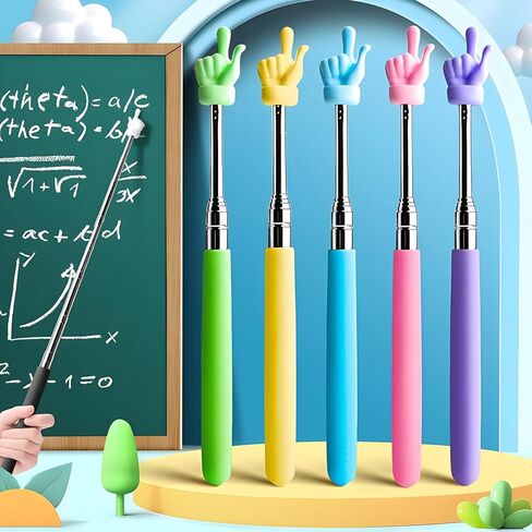 8 Pieces Telescopic Finger Pointer Stick, Teacher Pointer Stick for Classroom, Retractable Teaching Aids, Hand Reading Pointer, Extendable Pointing Stick for Whiteboard Office Presentation, C in Kuwait