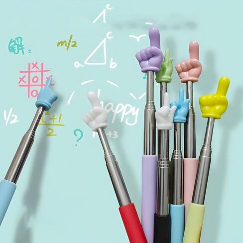 8 Pieces Telescopic Finger Pointer Stick, Teacher Pointer Stick for Classroom, Retractable Teaching Aids, Hand Reading Pointer, Extendable Pointing Stick for Whiteboard Office Presentation, C in Kuwait