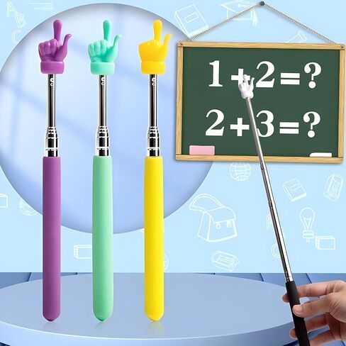 8 Pieces Telescopic Finger Pointer Stick, Teacher Pointer Stick for Classroom, Retractable Teaching Aids, Hand Reading Pointer, Extendable Pointing Stick for Whiteboard Office Presentation, C in Kuwait