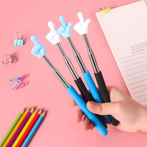 8 Pieces Telescopic Finger Pointer Stick, Teacher Pointer Stick for Classroom, Retractable Teaching Aids, Hand Reading Pointer, Extendable Pointing Stick for Whiteboard Office Presentation, C in Kuwait