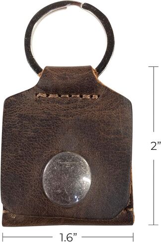 Rustic Leather Switch Cartridge Game Keychain/SD Card/Guitar Pick Holder Handmade by Hide & Drink (Charcoal Black) in Saudi Arabia