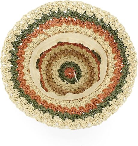 قبعة Glutt النسائية من القش للشمس قابلة للطي للشاطئ، قبعة دلو مرنة in Kuwait