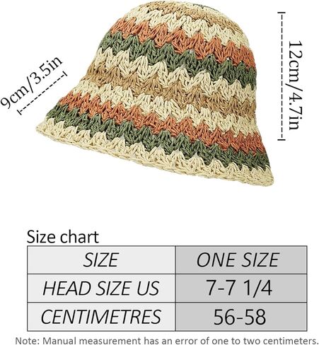 قبعة Glutt النسائية من القش للشمس قابلة للطي للشاطئ، قبعة دلو مرنة in Kuwait