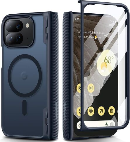 حافظة TONGATE المغناطيسية لهاتف Pixel 9 Pro Fold متوافقة مع Magsafe، [واقي شاشة مدمج وغطاء حماية مفصلي]، حافظة هاتف رفيعة مقاومة للصدمات لكامل الجسم لهاتف Google Pixel Fold 2 5G 2024، أسود in Kuwait