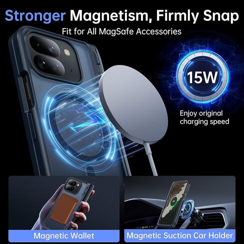 حافظة TONGATE المغناطيسية لهاتف Pixel 9 Pro Fold متوافقة مع Magsafe، [واقي شاشة مدمج وغطاء حماية مفصلي]، حافظة هاتف رفيعة مقاومة للصدمات لكامل الجسم لهاتف Google Pixel Fold 2 5G 2024، أسود in Kuwait